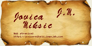Jovica Mikšić vizit kartica